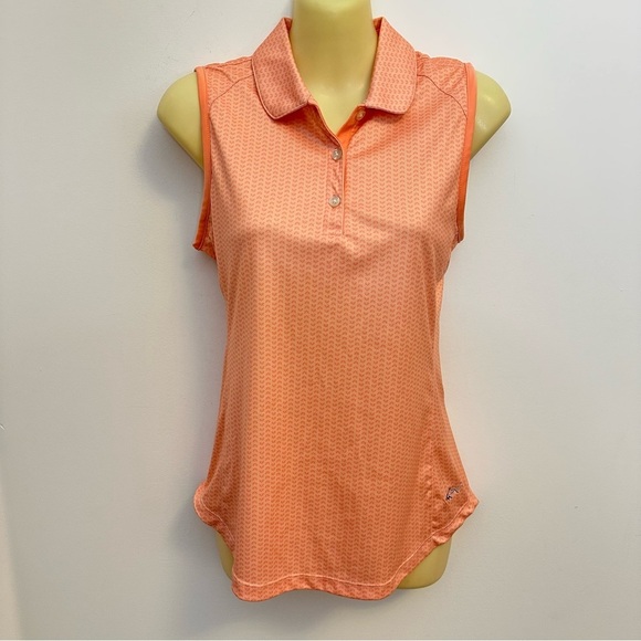 Greg Norman Collection Orange Sleeveless Athletic Polo - Picture 1 of 6